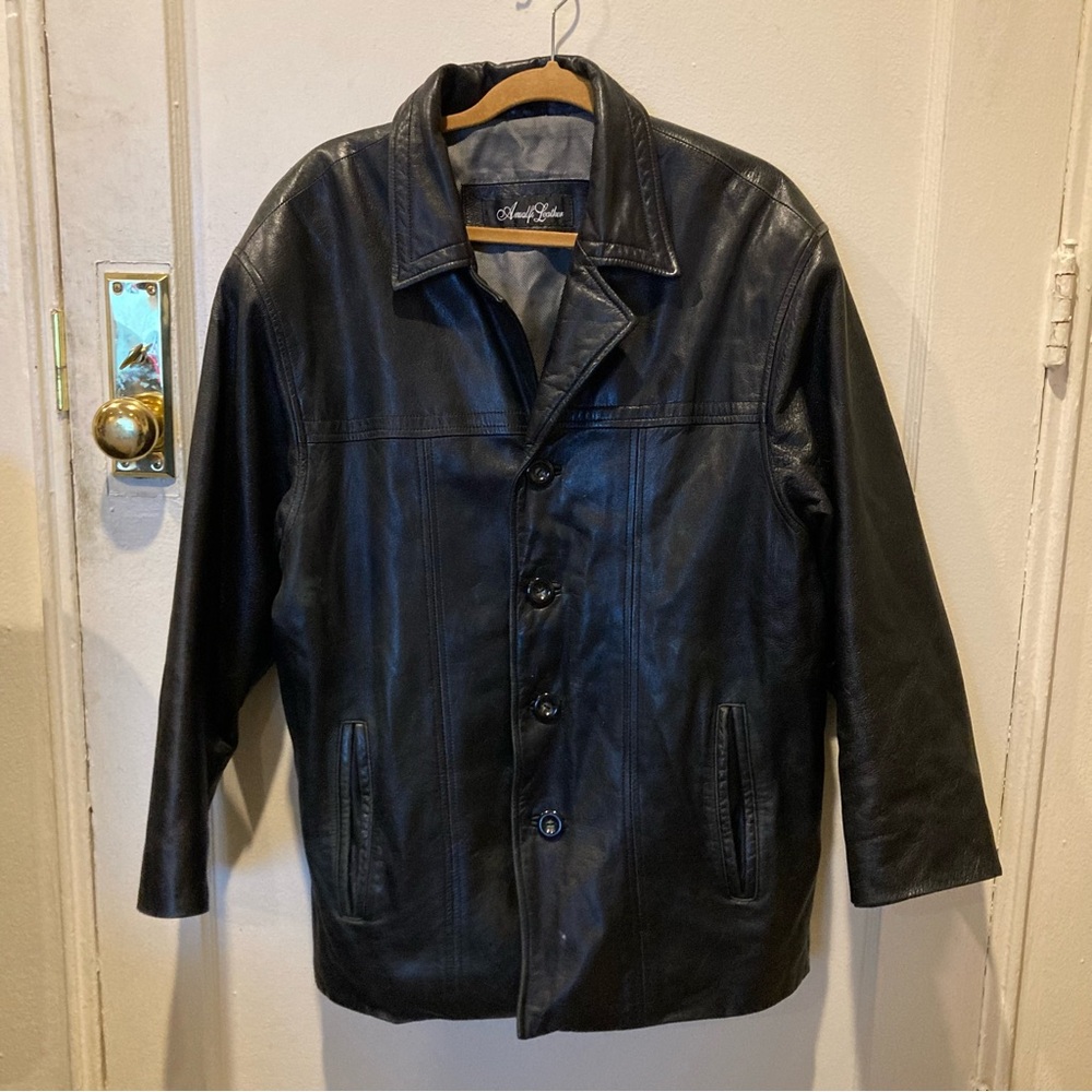 Amalfi Black Leather Jacket - Men’s - Large